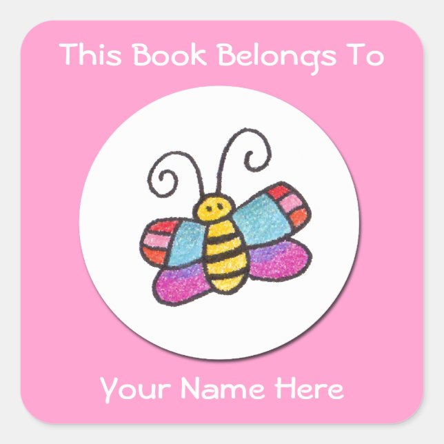 Personalised Butterfly Sticker (Front)