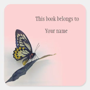 Personalised Butterfly Sticker Bookplate