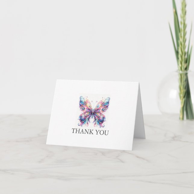 Personalised Butterfly Thank You Cards (Front)