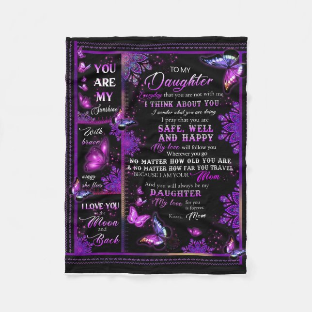 Personalised Butterfly To My Daughter Blanket (Front)