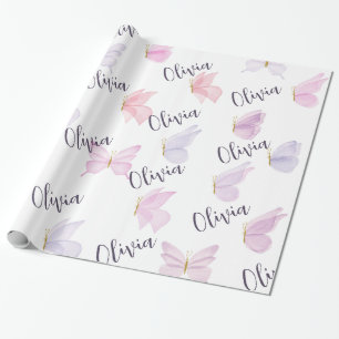 Personalised Butterfly Wrapping Paper. Wrapping Paper