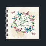 Personalised Butterfly Wreath Wedding Guestbook Notebook<br><div class="desc">For further customisation,  please click the "Customise" button and use our design tool to modify this template. If the options are available,  you may change text and image by simply clicking on "Edit/Remove Text or Image Here" and add your own. Designed by Freepik.</div>