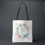 Personalised Butterfly Wreath Wedding Tote Bag<br><div class="desc">For further customisation,  please click the "Customise" button and use our design tool to modify this template. If the options are available,  you may change text and image by simply clicking on "Edit/Remove Text or Image Here" and add your own. Designed by Freepik.</div>