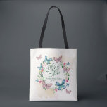 Personalised Butterfly Wreath Wedding Tote Bag<br><div class="desc">For further customisation,  please click the "Customise" button and use our design tool to modify this template. If the options are available,  you may change text and image by simply clicking on "Edit/Remove Text or Image Here" and add your own. Designed by Freepik.</div>