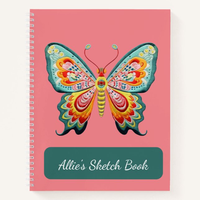 Personalised Butterfy Spiral Notebook (Front)