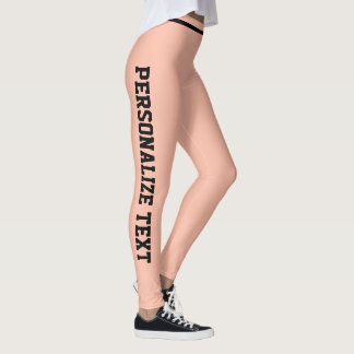 Personalised Buttery Soft Peach Coral Black Stripe Leggings