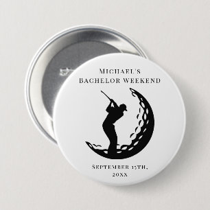 Personalised Button Bachelor Golf Weekend