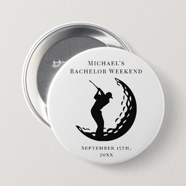Personalised Button | Bachelor Golf Weekend (Front & Back)