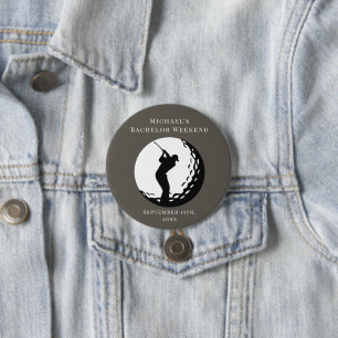 Personalised Button Bachelor Golf Weekend