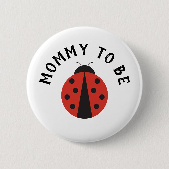 Personalised button for ladybug baby shower (Front)