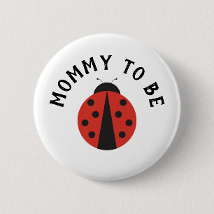 Personalised button for ladybug baby shower