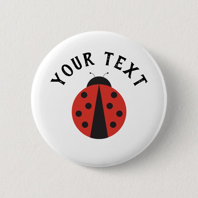 Personalised button for ladybug baby shower (Front)