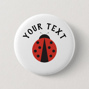 Personalised button for ladybug baby shower