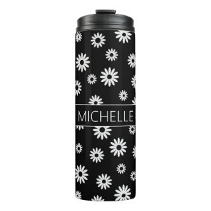Personalised BW Daisies Thermal Tumbler