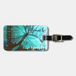 Personalised by Name Beautiful Butterfly Luggage Tag