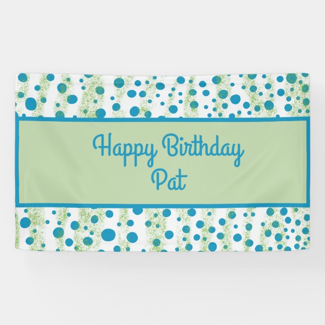 Personalised By the Sea Blue and Green  Banner (Horizontal)