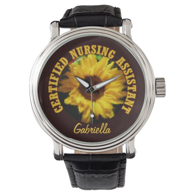 Personalised C.N.A Sunflower Watch (Front)