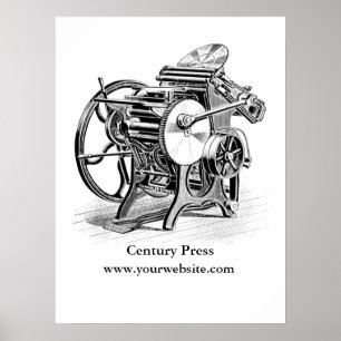 Personalised  C&P letterpress  print shop poster