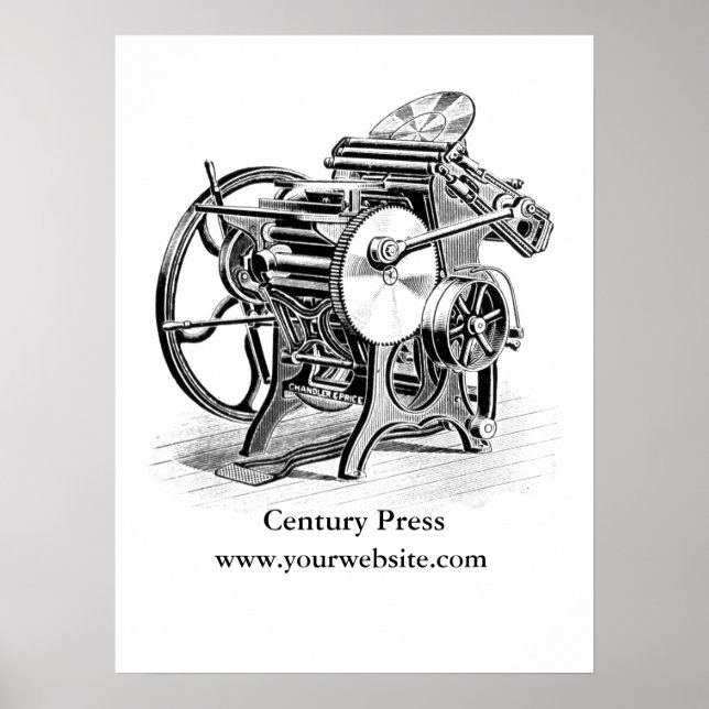 Personalised  C&P letterpress  print shop poster (Front)