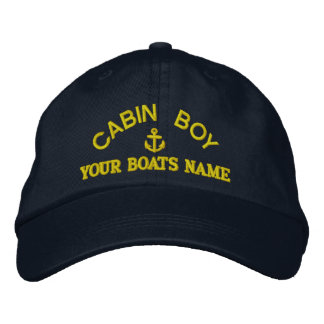 Personalised cabin boy yacht crew embroidered hat
