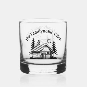 Personalised Cabin Rocks Glass Drinkware Set