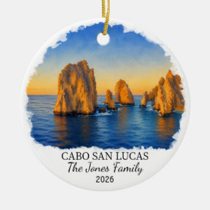 Personalised Cabo San Lucas Ceramic Ornament, Cust Tree Decoration