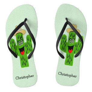 Personalised Cactus Design Flip Flops