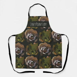 Personalised Cactus Garden Leaves Green Botanical  Apron