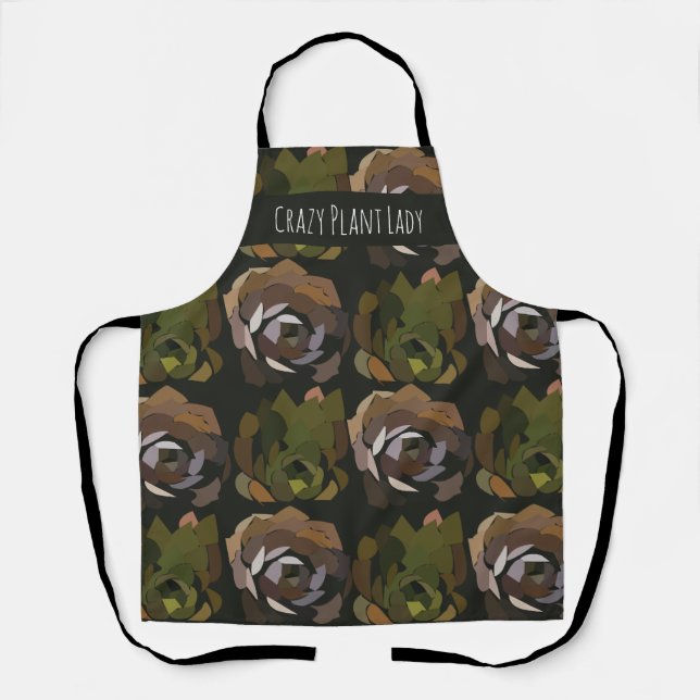 Personalised Cactus Garden Leaves Green Botanical  Apron (Front)