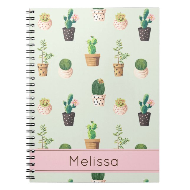 Personalised Cactus Print Notebook (Front)
