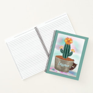 Personalised Cactus Saturday list Spiral Notebook
