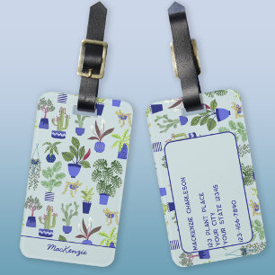 Personalised Cactus Succulent Houseplant Luggage Tag