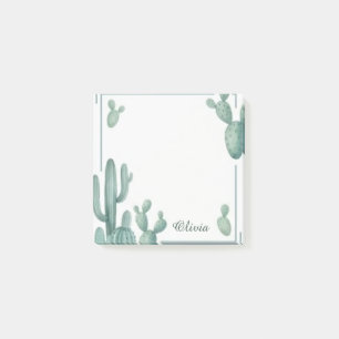 Personalised Cactus Watercolor Sticky Notes