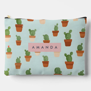 Personalised Cactus with Terracotta Pots Accessory Pouch