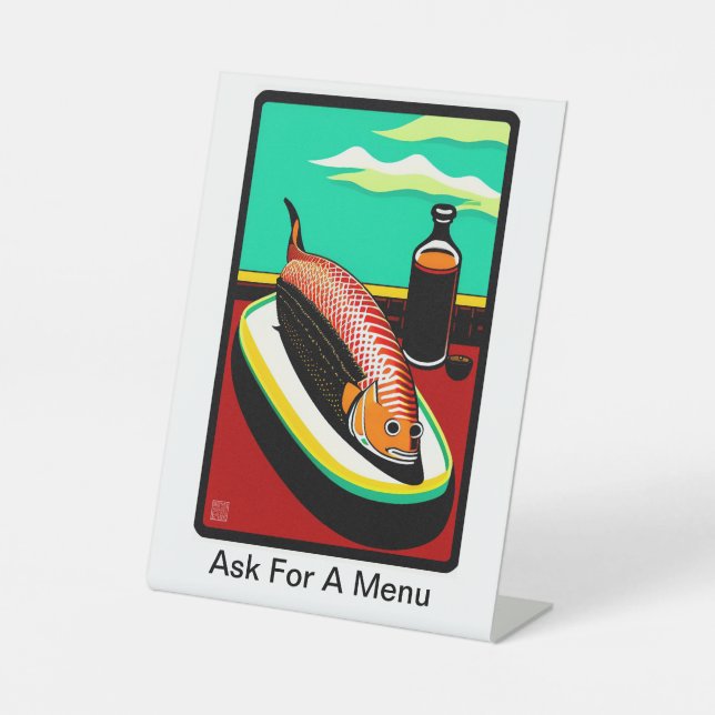 Personalised Café Menu - Plastic Pedestal Sign (Front)