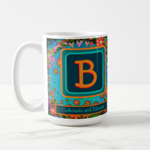 Personalised Caffeinate & Educate Teacher Initial Coffee Mug