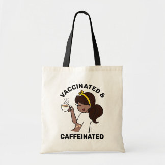 Personalised Caffeinated & Vaccinated Tote Bag
