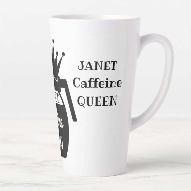 Personalised Caffeine QUEEN Coffee Pot Latte Mug (Right)