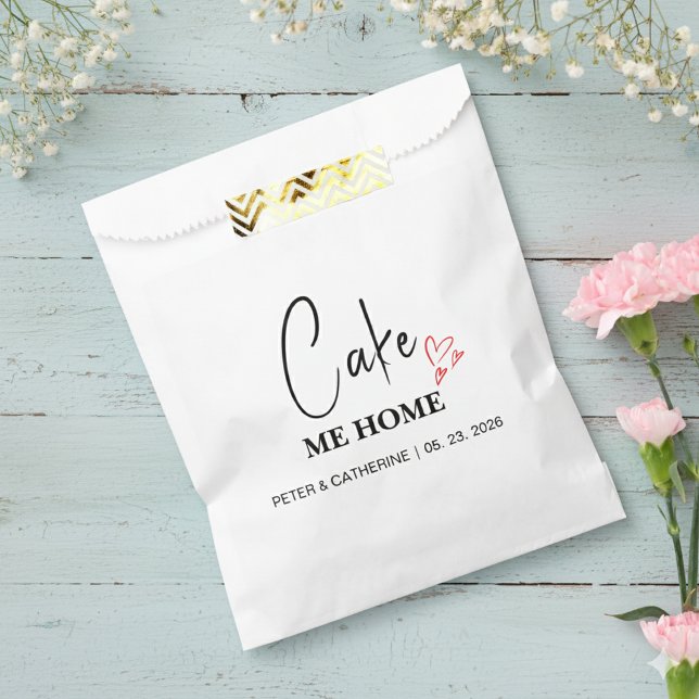 Personalised Cake Me Home Wedding Favour Bag (Creator Uploaded)