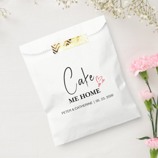 Personalised Cake Me Home Wedding Favour Bag (Sealed)