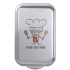 Personalised cake pan with funny chef cartoon