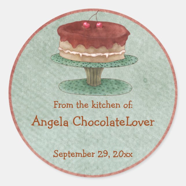 Personalised Cake Recipe Stickers (Front)