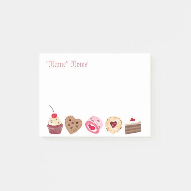 Personalised Cake Sweets Post-It Notes (Front)