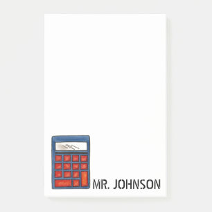 Personalised Calculator Math School Teacher Gift Post-it Notes