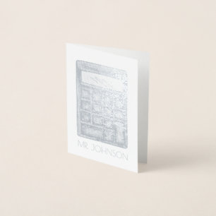 Personalised Calculator Math Teacher School Gift Foil Card