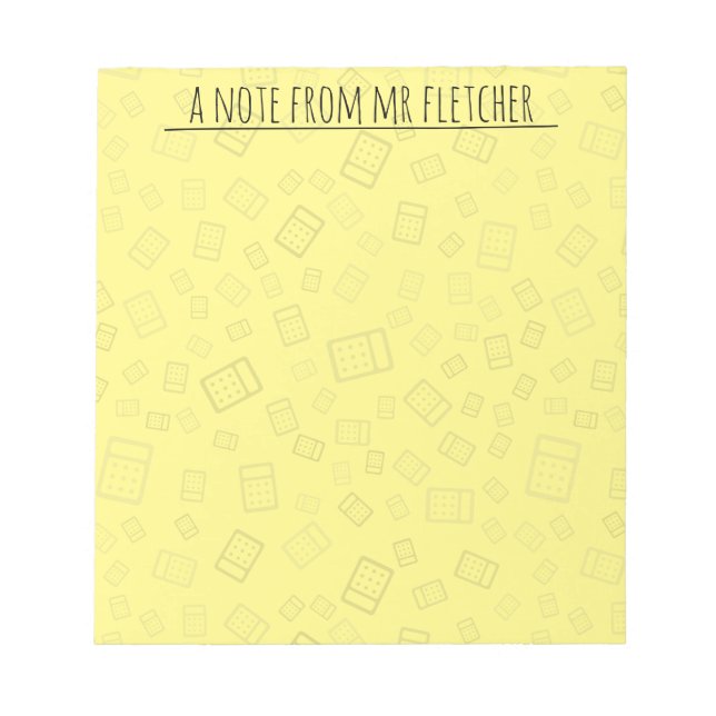 Personalised Calculator Pattern Notes (Front)