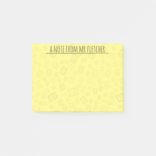 Personalised Calculator Pattern Post-it Notes (Front)