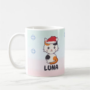 Personalised Calico Cat Christmas Mug