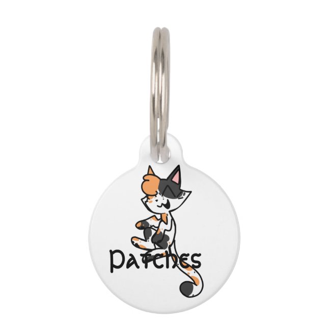 Personalised Calico Cat Pet Tag (Front)