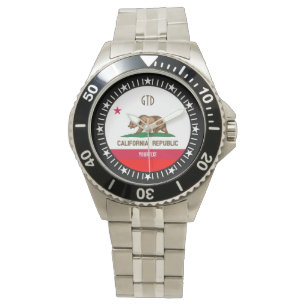 Personalised California State Flag Monogram Design Watch